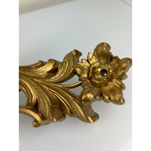 Triple Plastic Gold Candle Curved Wall Sconce MCM Homco USA Hollywood Regency - Picture 9 of 16